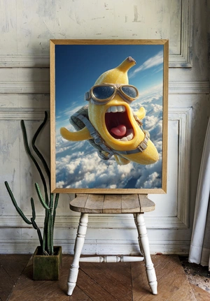 Смелый банан-парашютист в облаках - 2