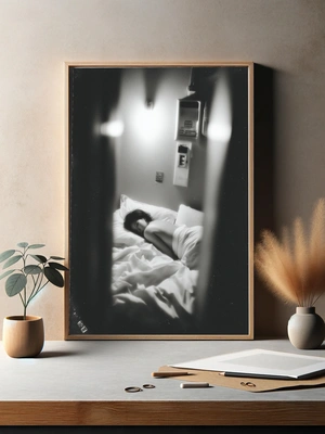 Сонная девушка в белом постели - 3