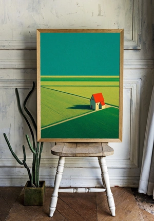 Минималистичный дом на фоне зелёных полей - 2