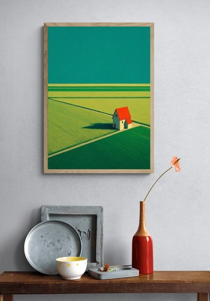 Минималистичный дом на фоне зелёных полей - 4